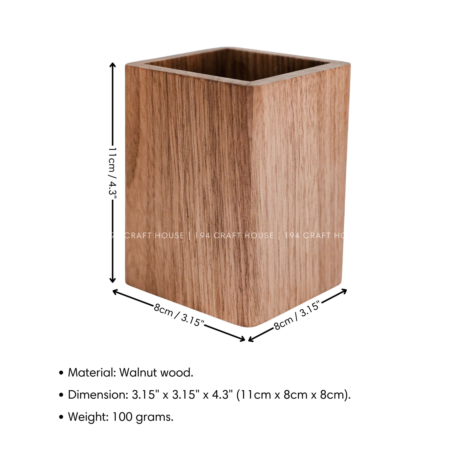 Custom Engraved Walnut Wooden Pen Holders: Personalized Gift for Professional & Logo Corporate Gifts. Minimalist Office Desk Storage & Organizer