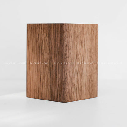 Custom Engraved Walnut Wooden Pen Holders: Personalized Gift for Professional & Logo Corporate Gifts. Minimalist Office Desk Storage & Organizer