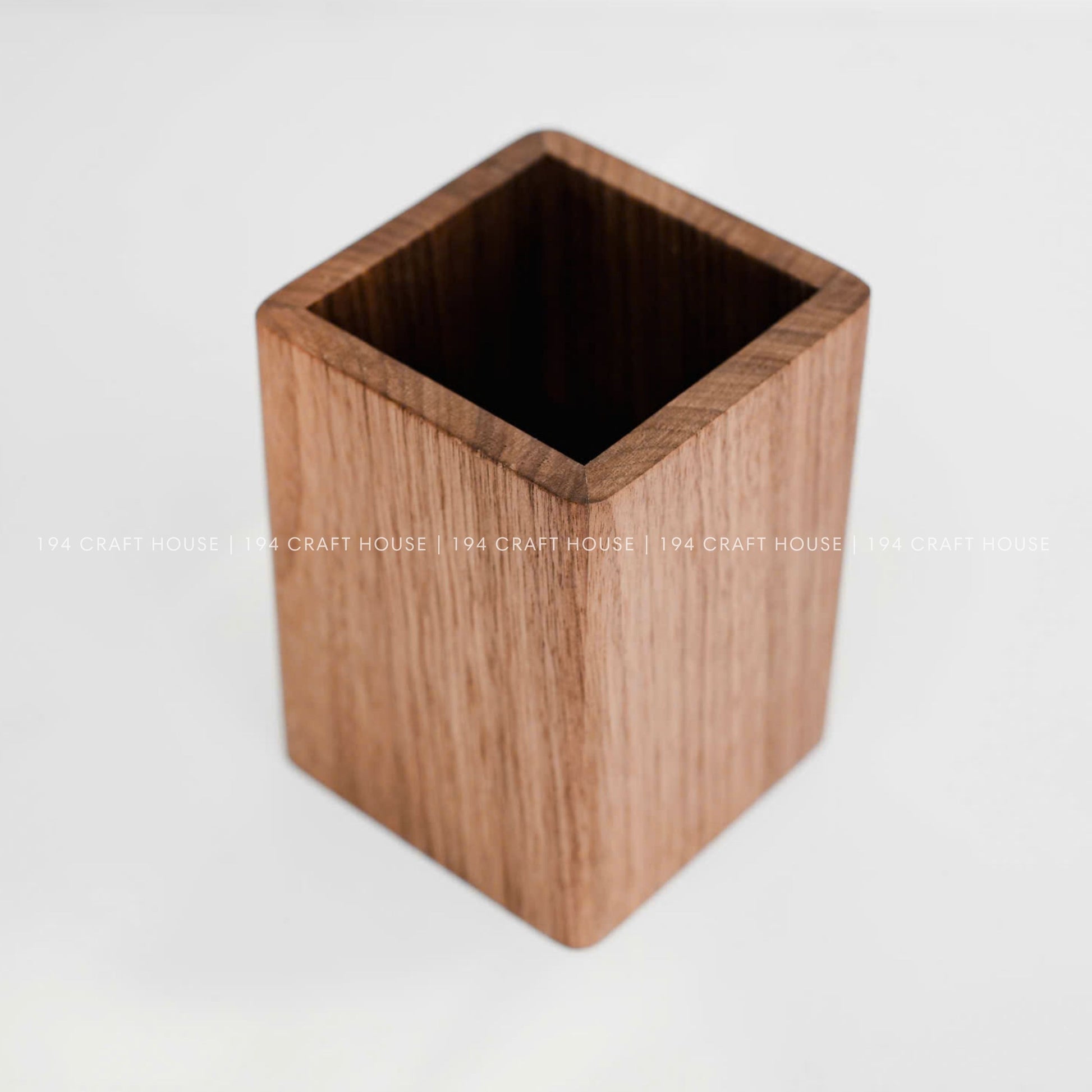 Custom Engraved Walnut Wooden Pen Holders: Personalized Gift for Professional & Logo Corporate Gifts. Minimalist Office Desk Storage & Organizer