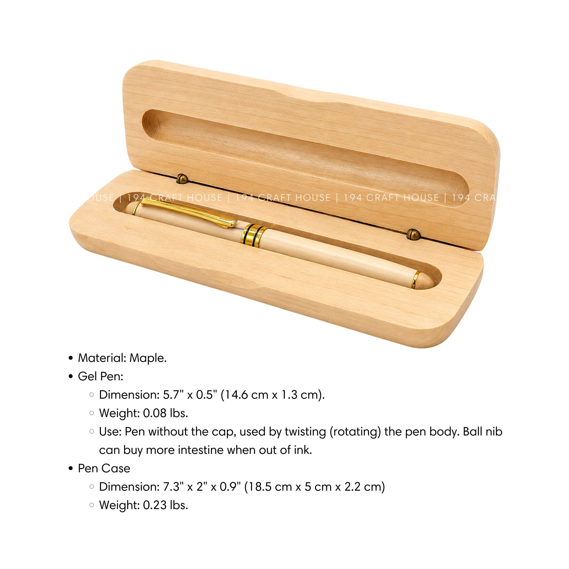 Maple Gel Pen and Case Set: Custom Engraved Pen Personalized Gift for Professional, Corporate Gifts, Prmotional Pen Gifts