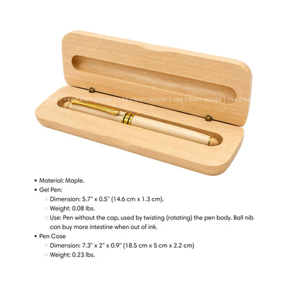 Maple Gel Pen and Case Set: Custom Engraved Pen Personalized Gift for Professional, Corporate Gifts, Prmotional Pen Gifts