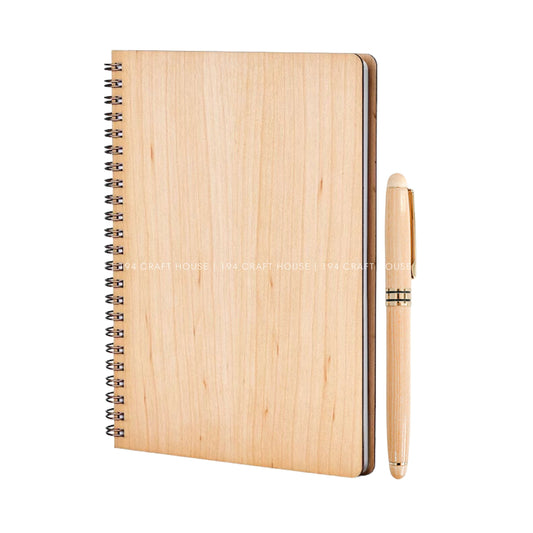 Maple Notebook and Pen Set: Custom Engraved Company Logo, Name, Message for Personalized Gifts, Corporate Gifts for Employees Appreciation, Promotion Gifts, Event Gifts