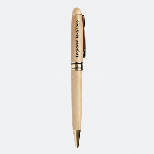 Handmade Maple Wooden Ballpoint Pen Engraved Name Gift