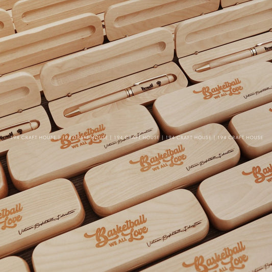 Maple Pen Case Custom Engraved Logo