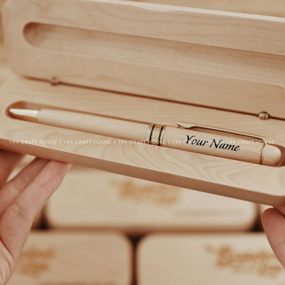 Maple Ballpoint Pen and Case Set Personalized Engraved Gift