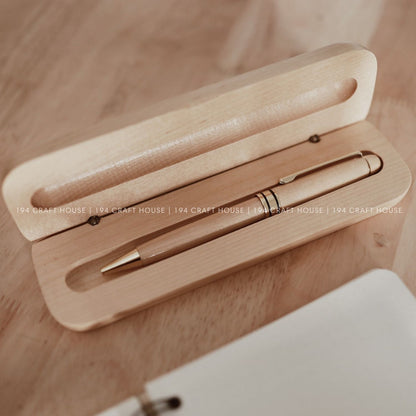 Personalized Maple Ballpoint Pen and Case Set