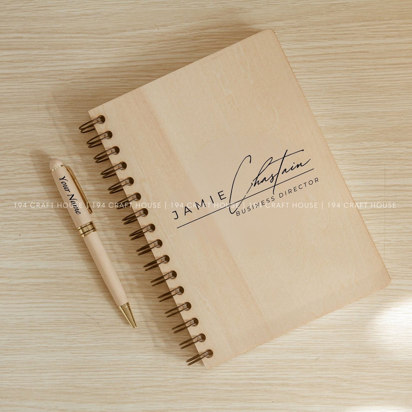 I Love You Mom: Engraved Maple Notebook