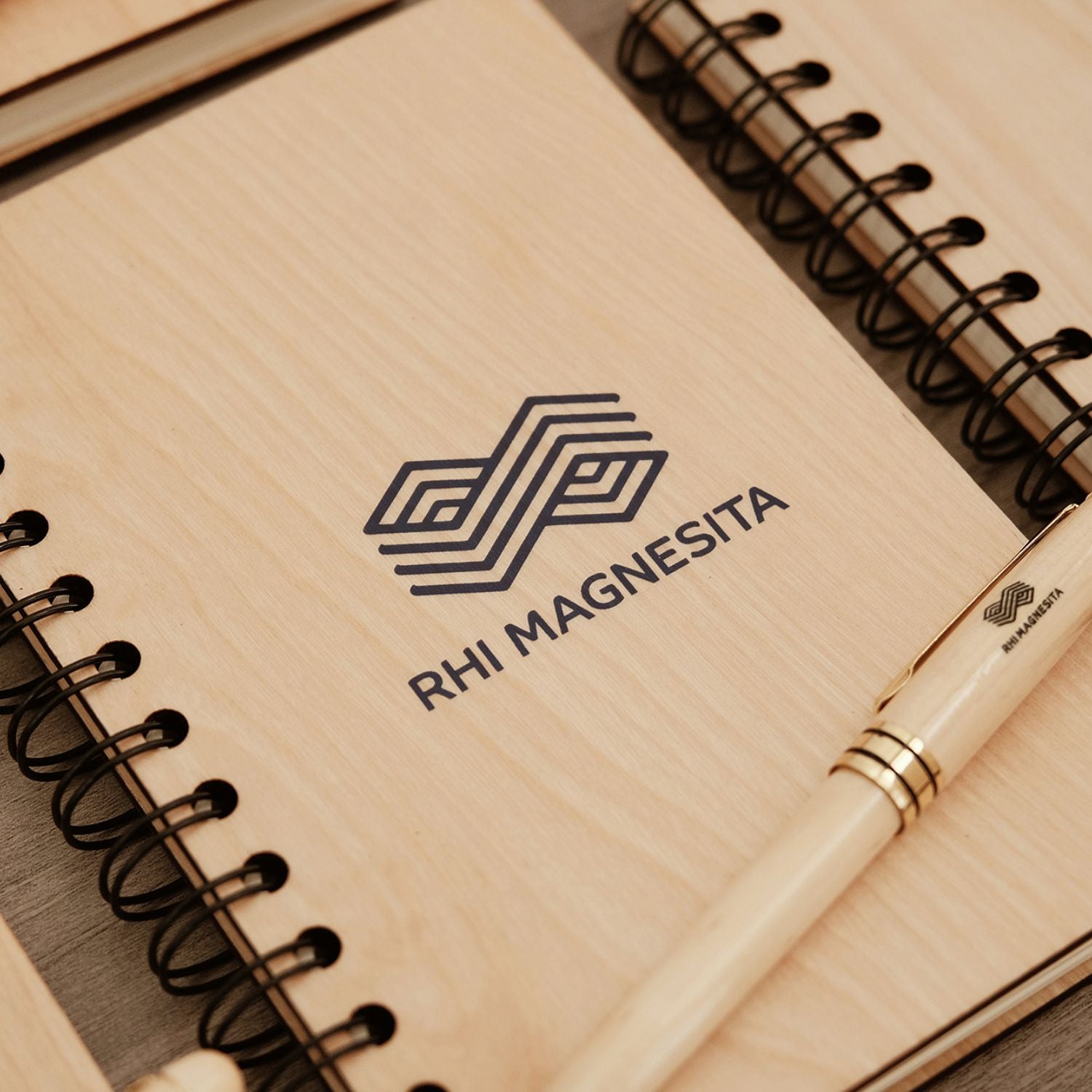 Maple Wooden Pen and Notebook Set - Custom Logo Engraved Personalized Corporate Gift