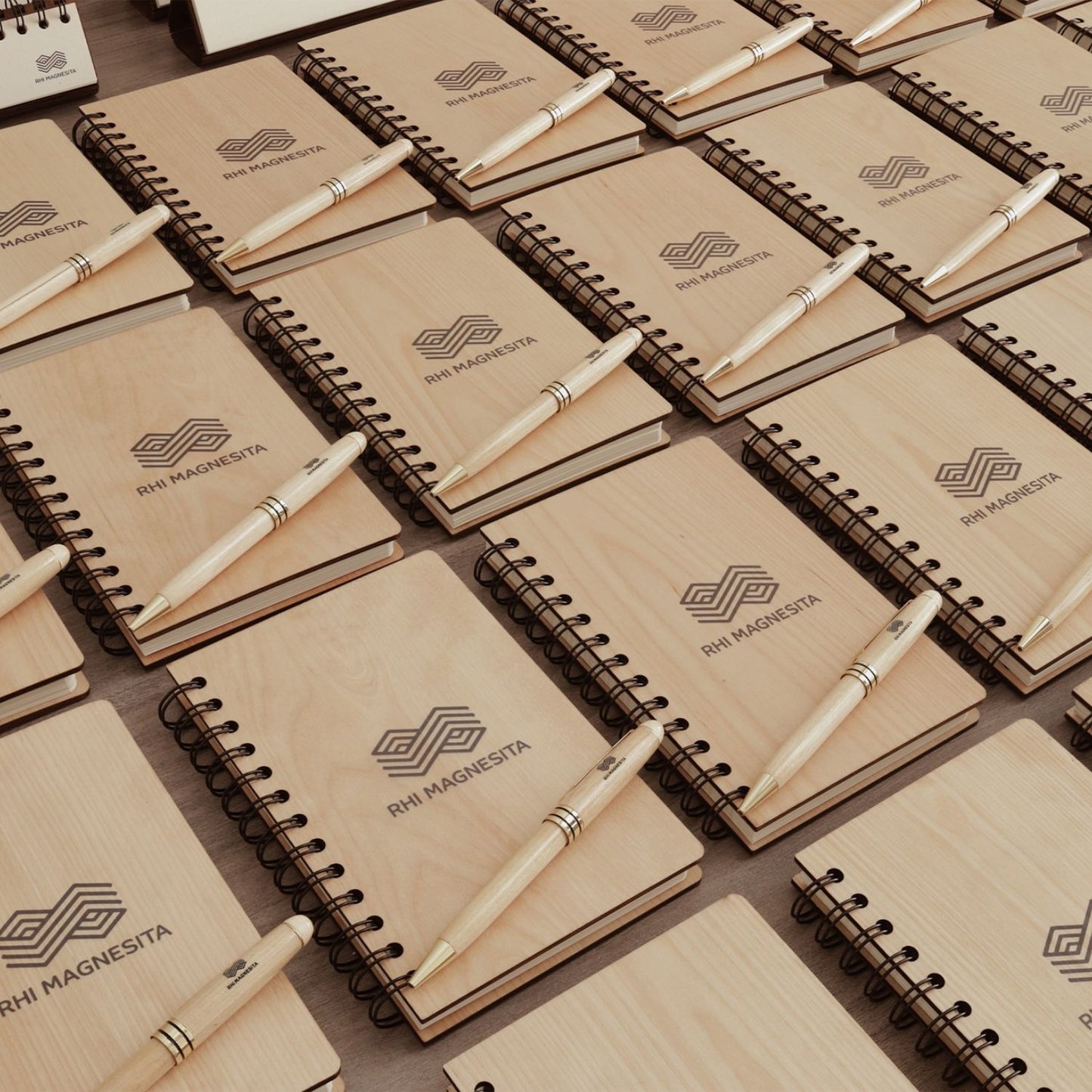 Maple Wooden Pen and Notebook Set - Custom Logo Engraved Personalized Corporate Gift