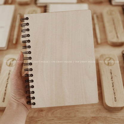 Custom Engraved Wooden Notebook Personalized Corporate Gift