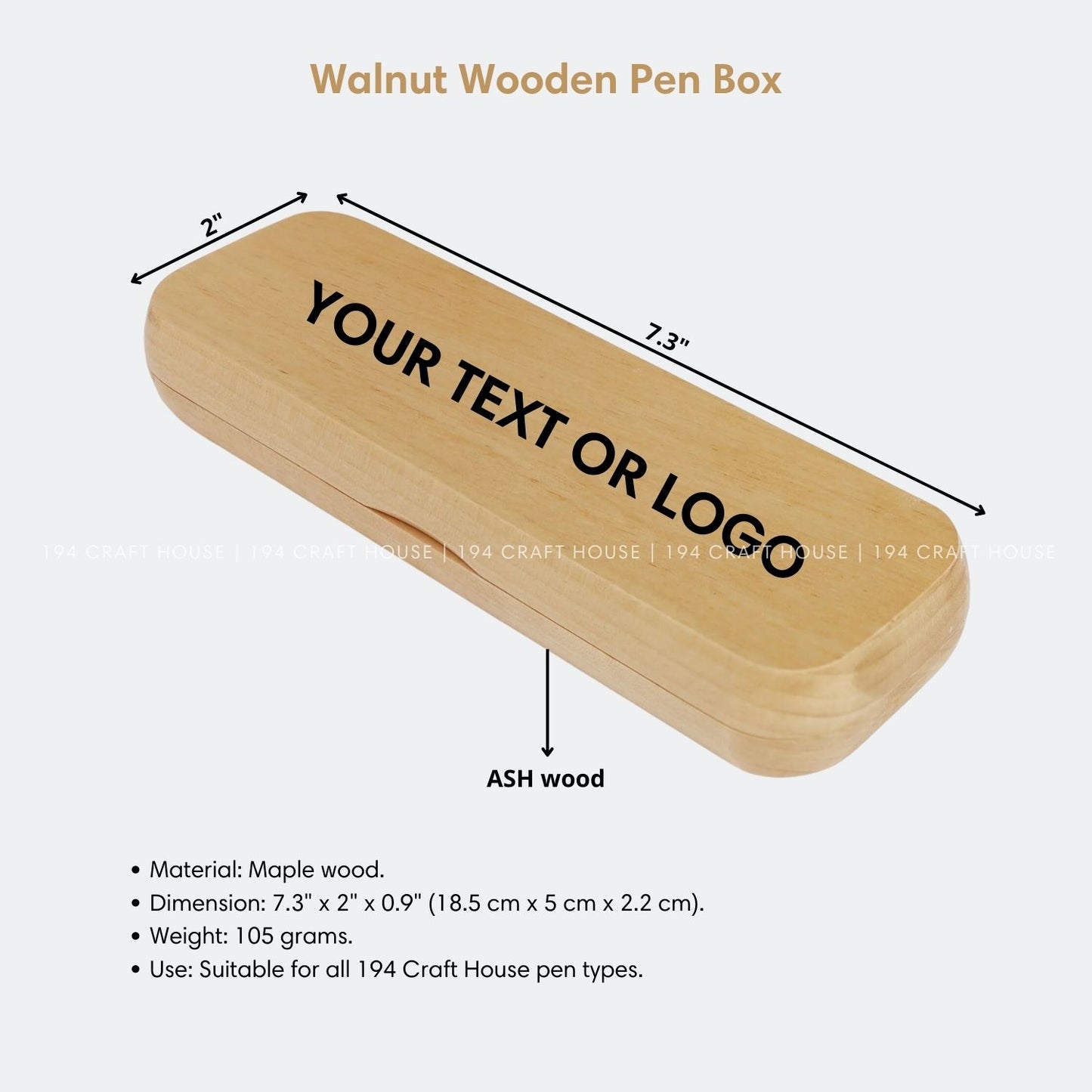 Personalized Maple Fountain Pen And Case Set