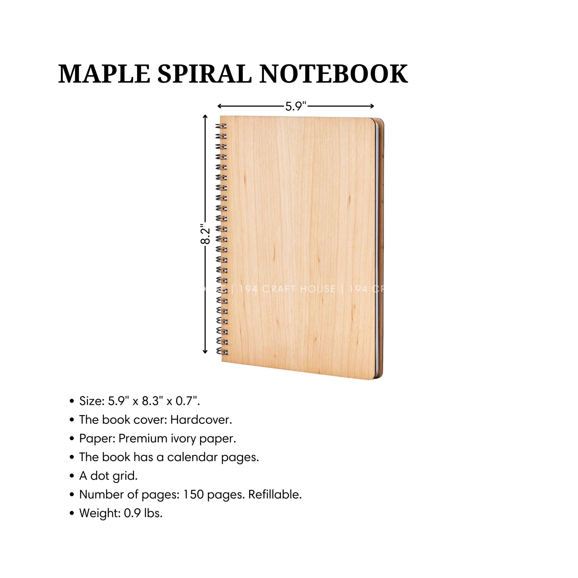 Custom Maple Wooden Spiral Notebook A5: Personalized Office Gifts for Professional & Corporate Gifts