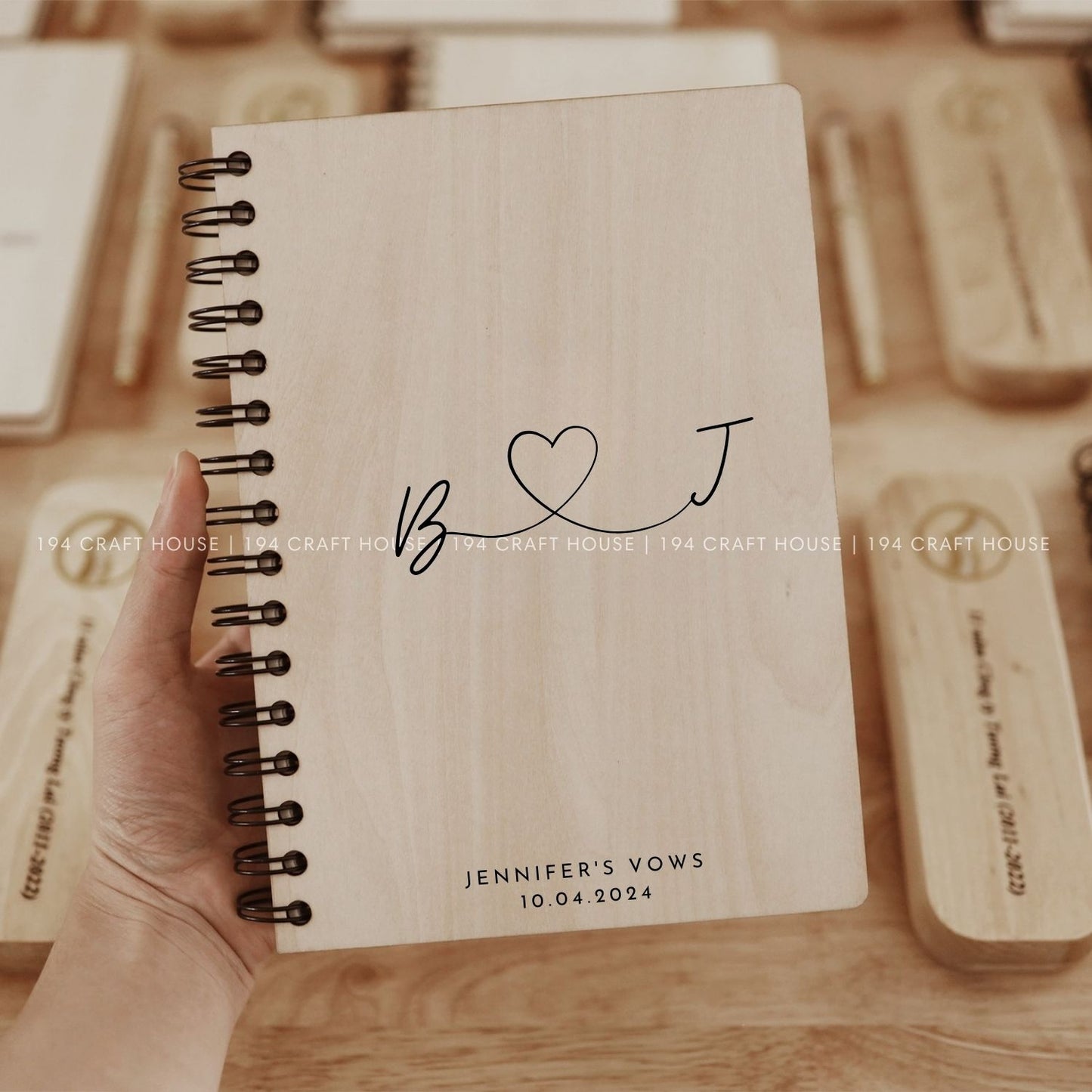 Monogram Vow Books Set Personalized Wedding Gifts