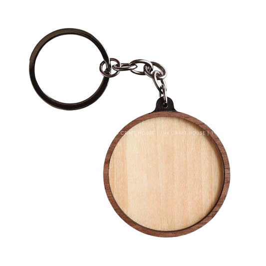 Round Wooden Keychain