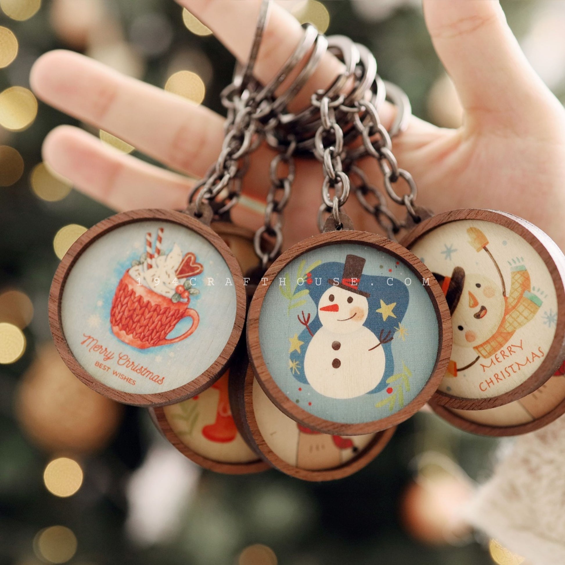 Custom Round Wooden Keychain: Personalized Engraved Logo, Name, Message, 3D layer shape. Personalized gift for wedding favors, bridal shower favors, birthday gifts, or bulk gift for corporate gift for employee, clients, branding, marketing, event gifts, promotional gifts