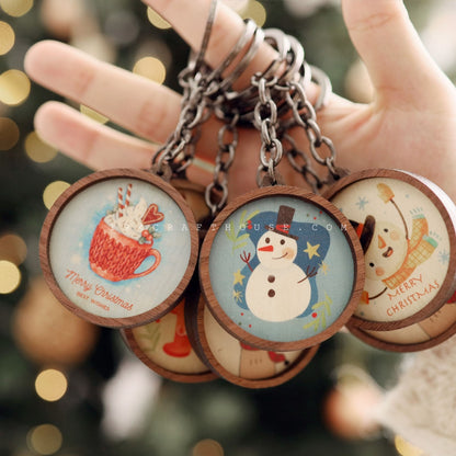 Custom Round Wooden Keychain: Personalized Engraved Logo, Name, Message, 3D layer shape. Personalized gift for wedding favors, bridal shower favors, birthday gifts, or bulk gift for corporate gift for employee, clients, branding, marketing, event gifts, promotional gifts