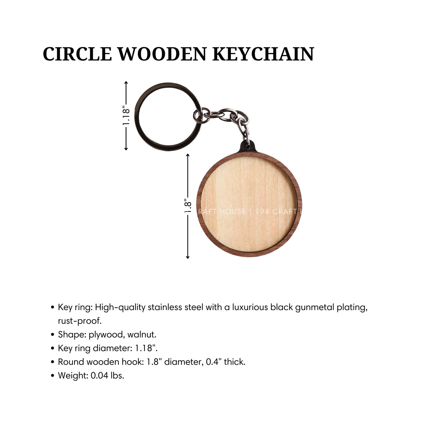 Custom Round Wooden Keychain: Personalized Engraved Logo, Name, Message, 3D layer shape. Personalized gift for wedding favors, bridal shower favors, birthday gifts, or bulk gift for corporate gift for employee, clients, branding, marketing, event gifts, promotional gifts