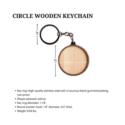 Custom Round Wooden Keychain: Personalized Engraved Logo, Name, Message, 3D layer shape. Personalized gift for wedding favors, bridal shower favors, birthday gifts, or bulk gift for corporate gift for employee, clients, branding, marketing, event gifts, promotional gifts