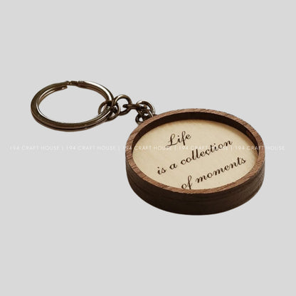 Custom Round Wooden Keychain: Personalized Engraved Logo, Name, Message, 3D layer shape. Personalized gift for wedding favors, bridal shower favors, birthday gifts, or bulk gift for corporate gift for employee, clients, branding, marketing, event gifts, promotional gifts