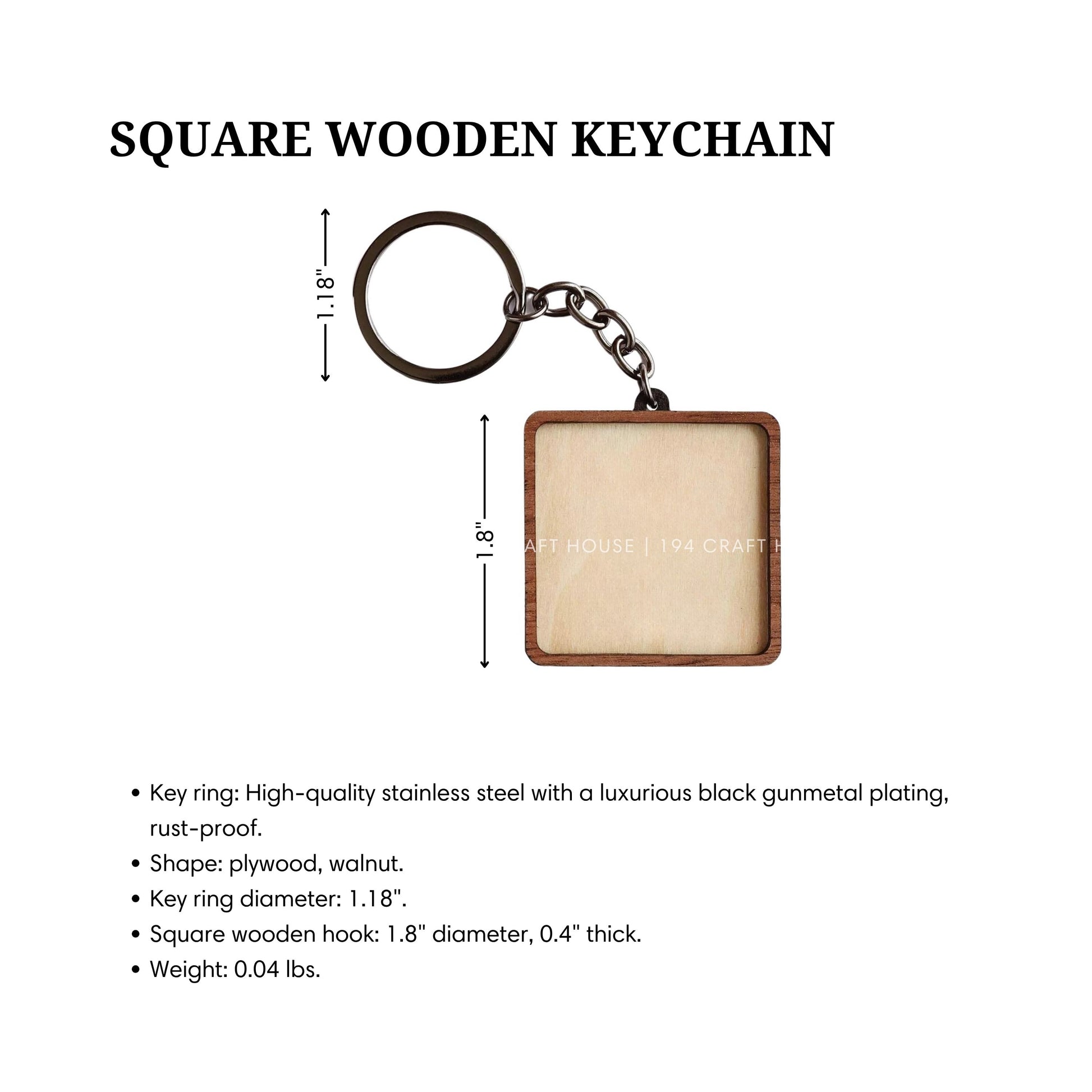 Custom Square Wooden Keychain: Personalized Engraved Logo, Name, Message, 3D layer shape. Personalized gift for wedding favors, bridal shower favors, birthday gifts, or bulk gift for corporate gift for employee, clients, branding, marketing, event gifts, promotional gifts