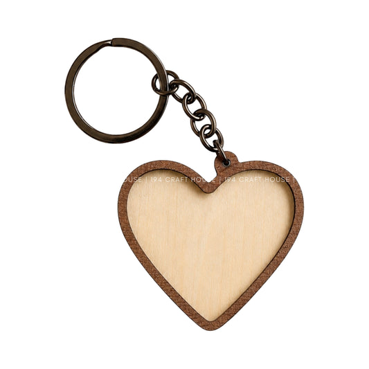 Heart Wooden Keychain: Personalized Gift for birthday, wedding gifts, Her, Him, Mother's Day gift for Mom, Father's Day gift for Dad, Custom Corporate Gifts