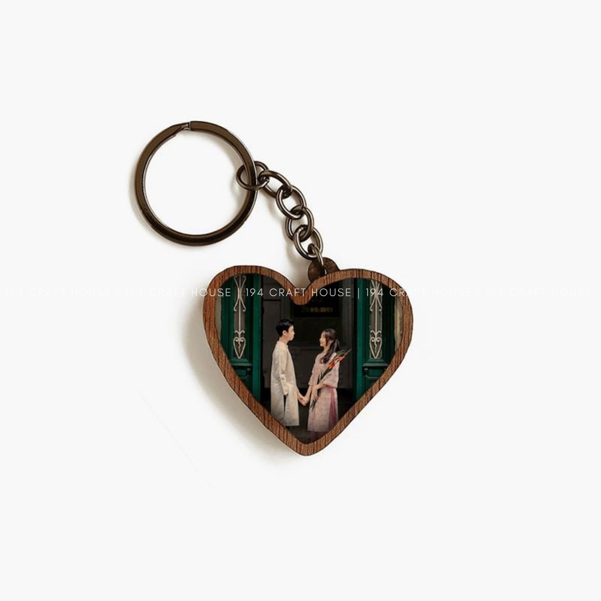 Heart Wooden Keychain: Personalized Gift for birthday, wedding gifts, Her, Him, Mother's Day gift for Mom, Father's Day gift for Dad, Custom Corporate Gifts