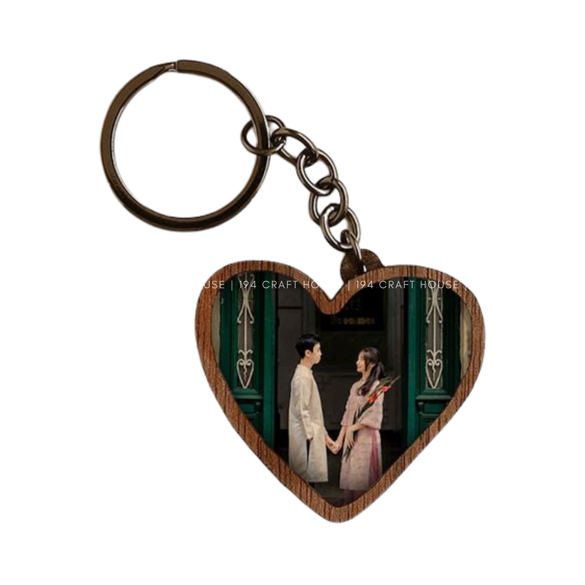 Heart Wooden Keychain: Personalized Gift for birthday, wedding gifts, Her, Him, Mother's Day gift for Mom, Father's Day gift for Dad, Custom Corporate Gifts