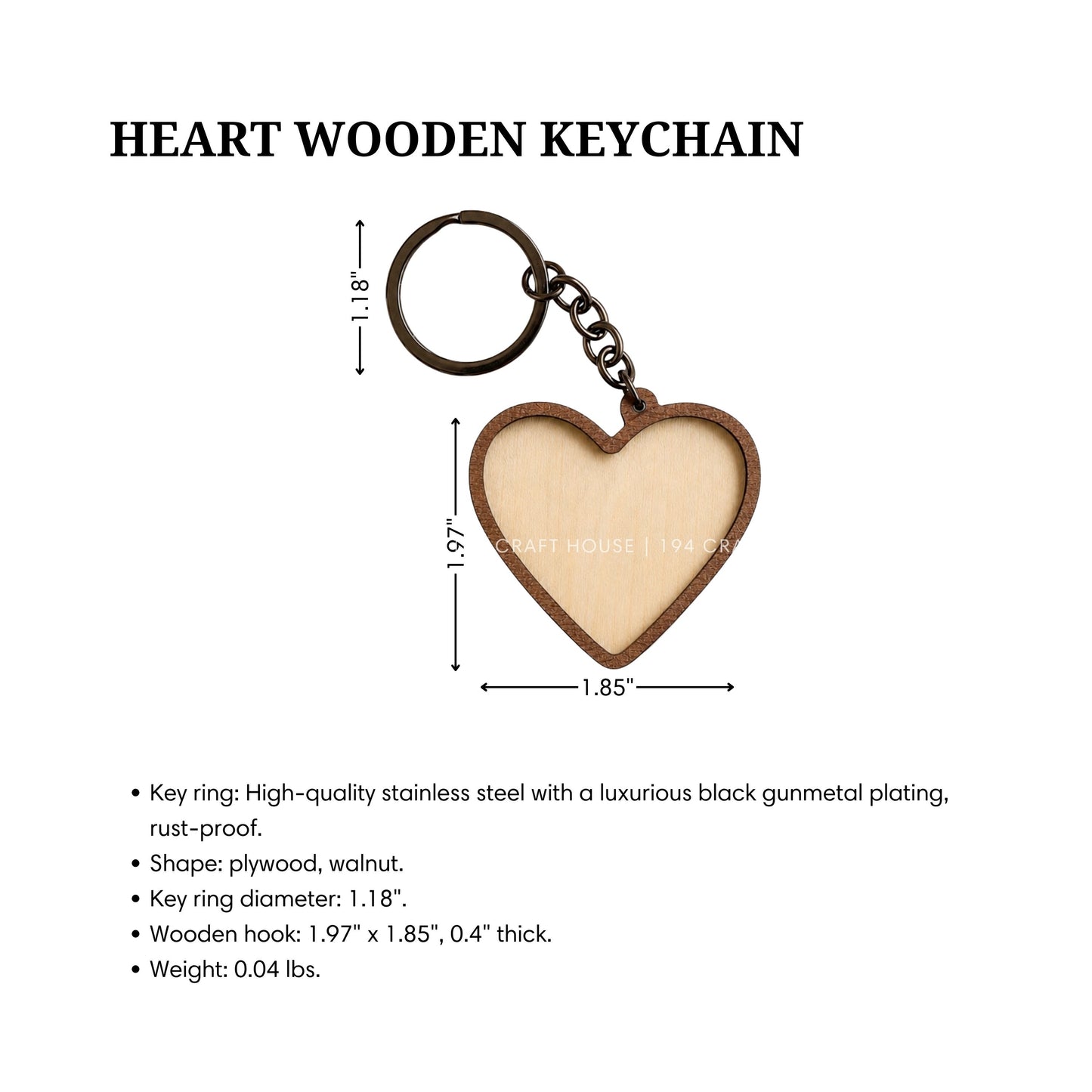 Heart Wooden Keychain: Personalized Gift for birthday, wedding gifts, Her, Him, Mother's Day gift for Mom, Father's Day gift for Dad, Custom Corporate Gifts