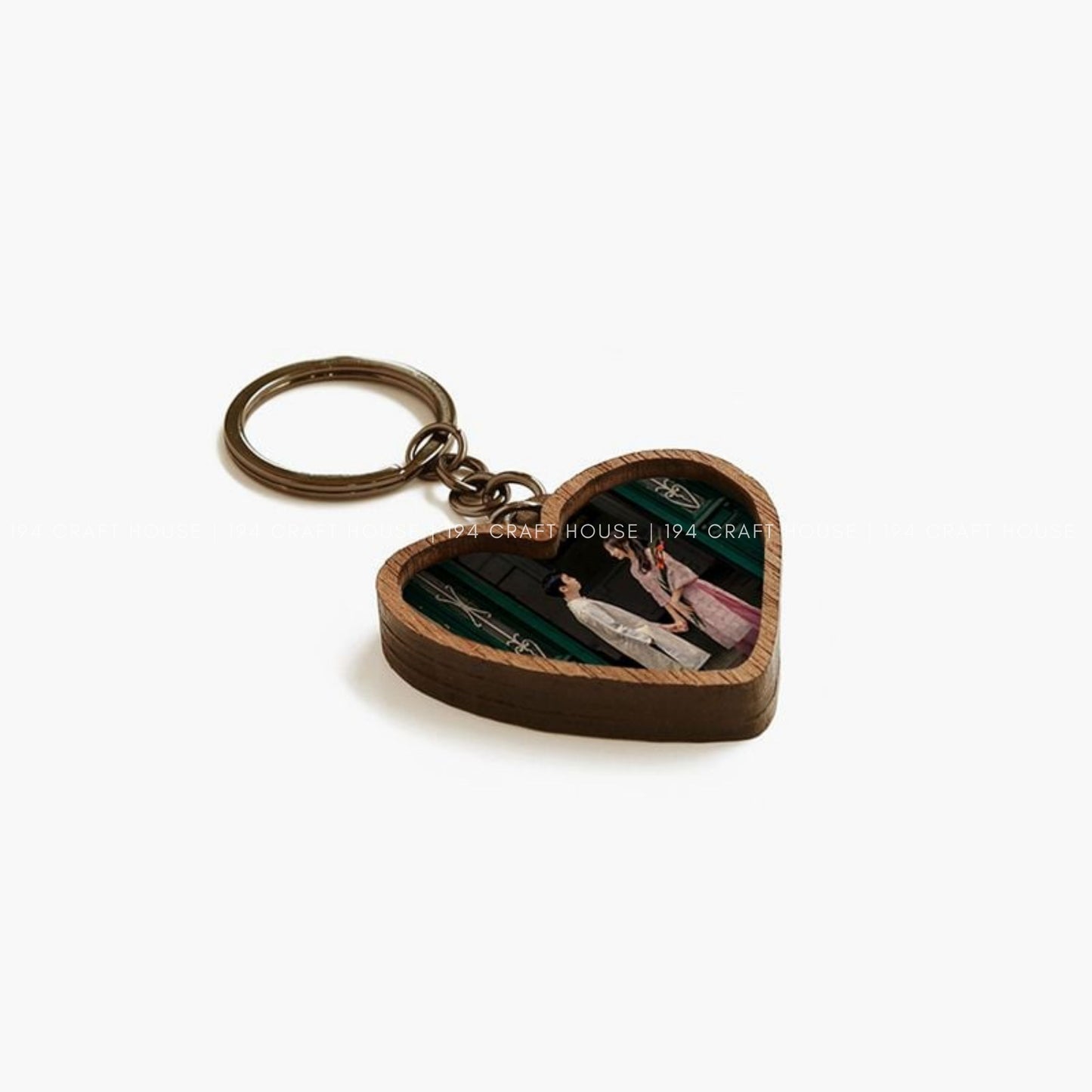 Heart Wooden Keychain: Personalized Gift for birthday, wedding gifts, Her, Him, Mother's Day gift for Mom, Father's Day gift for Dad, Custom Corporate Gifts