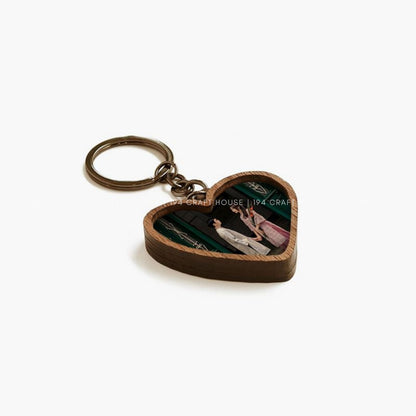 Heart Wooden Keychain: Personalized Gift for birthday, wedding gifts, Her, Him, Mother's Day gift for Mom, Father's Day gift for Dad, Custom Corporate Gifts