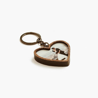 Heart Wooden Keychain: Personalized Gift for birthday, wedding gifts, Her, Him, Mother's Day gift for Mom, Father's Day gift for Dad, Custom Corporate Gifts