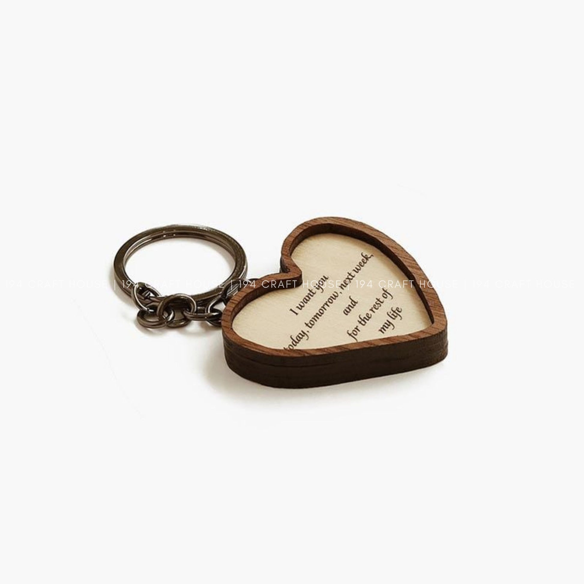 Heart Wooden Keychain: Personalized Gift for birthday, wedding gifts, Her, Him, Mother's Day gift for Mom, Father's Day gift for Dad, Custom Corporate Gifts