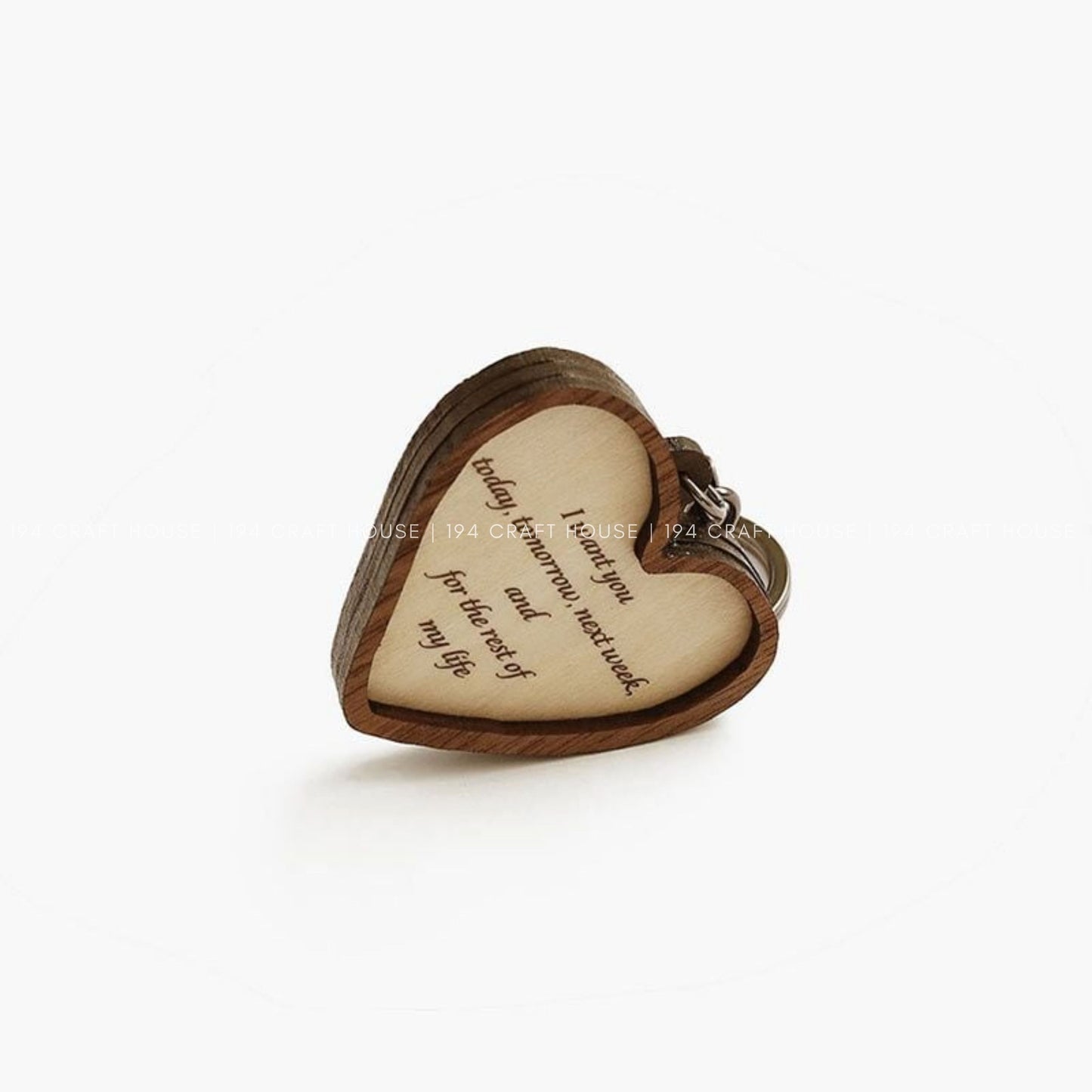 Heart Wooden Keychain: Personalized Gift for birthday, wedding gifts, Her, Him, Mother's Day gift for Mom, Father's Day gift for Dad, Custom Corporate Gifts