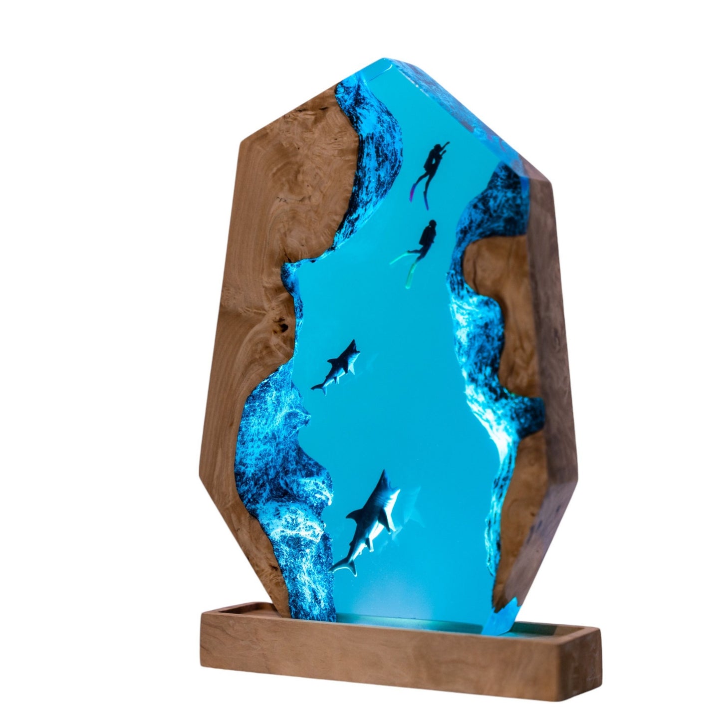 Shark Ocean Resin Night Light: Resin Lamp Streamer & Playroom Decor, Personalized Gift