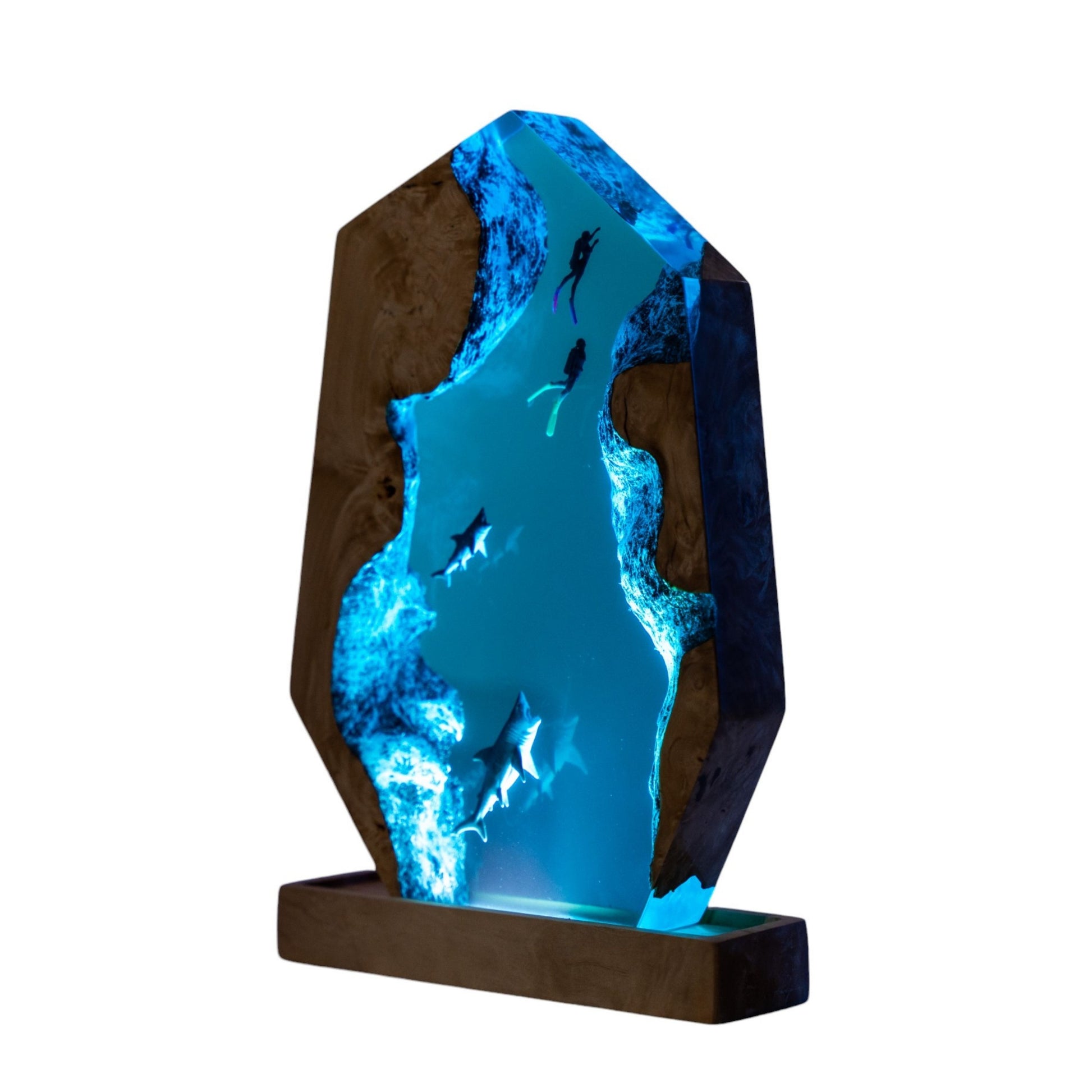 Shark Ocean Resin Night Light: Resin Lamp Streamer & Playroom Decor, Personalized Gift