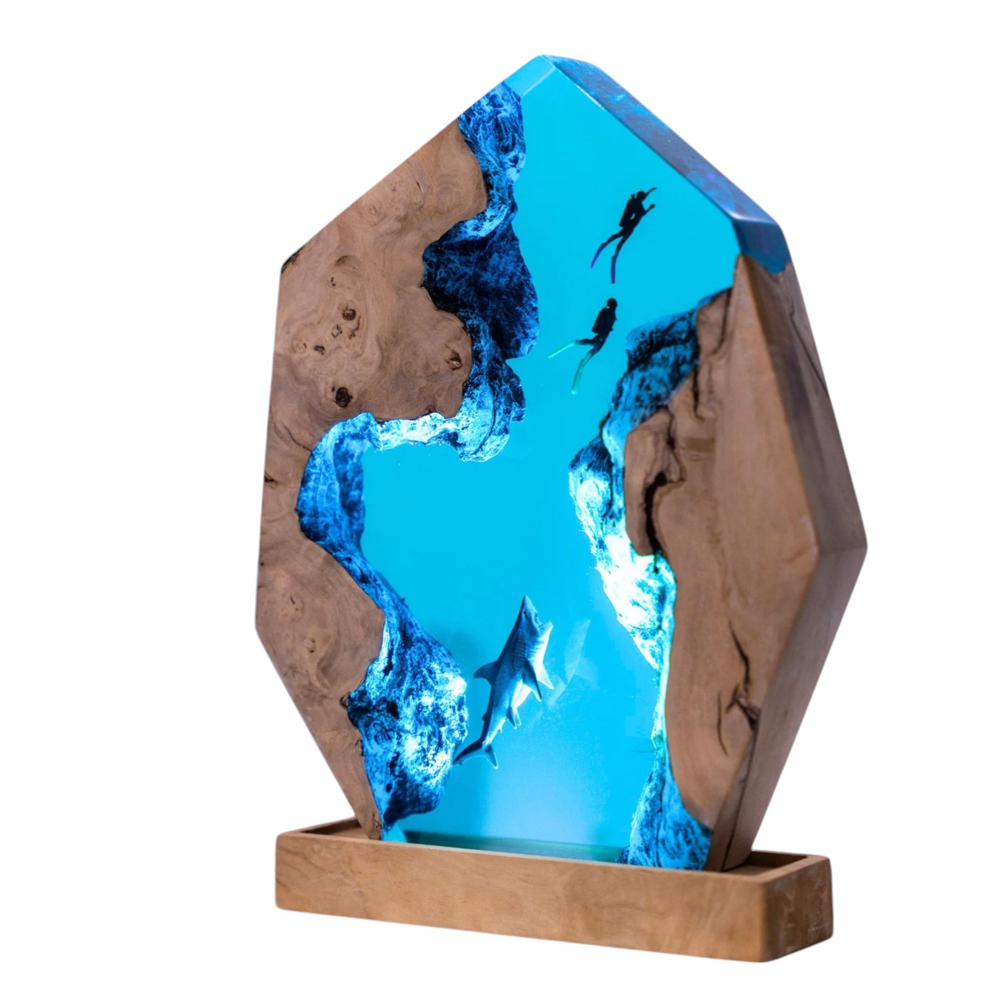 Shark Ocean Resin Night Light: Resin Lamp Streamer & Playroom Decor, Personalized Gift