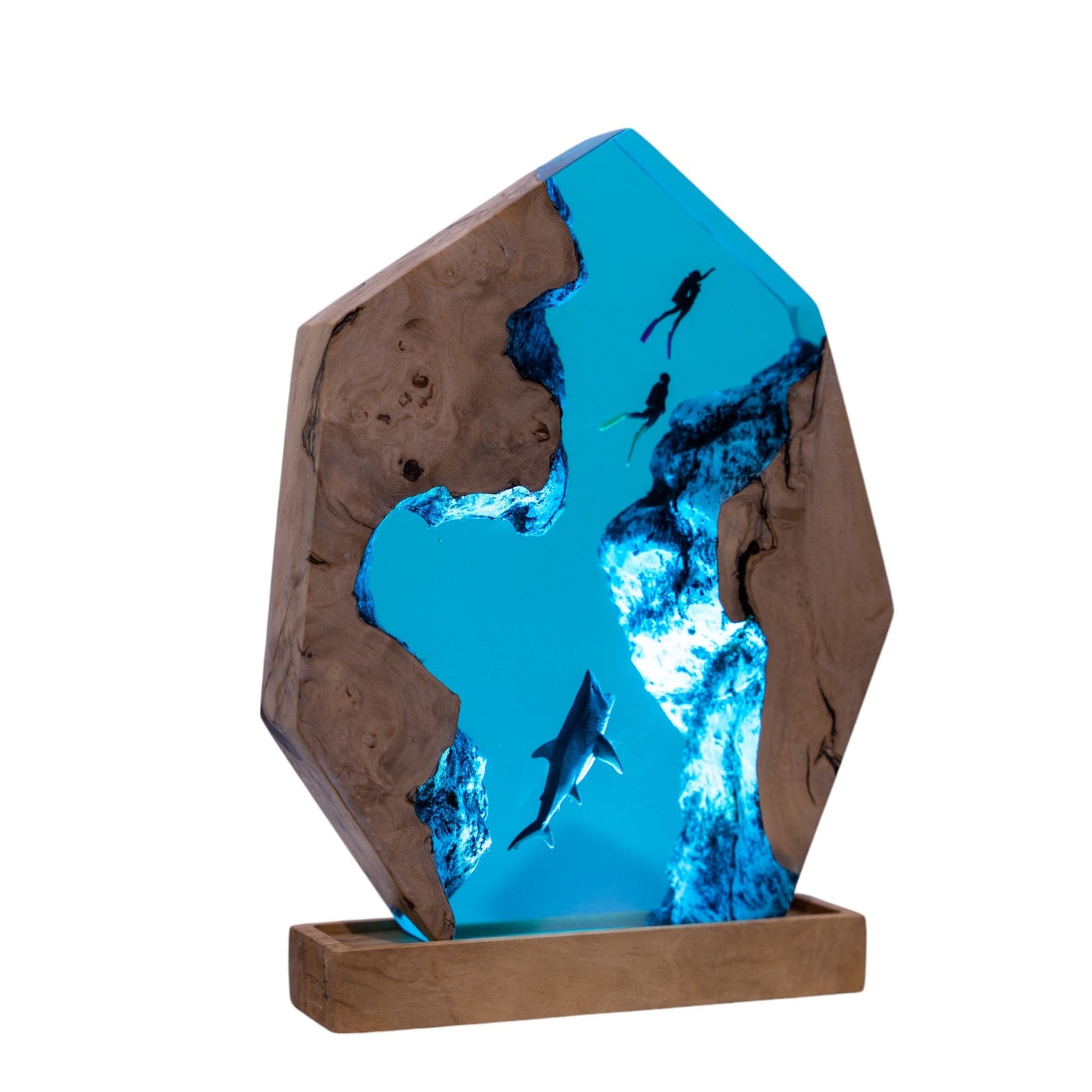 Shark Ocean Resin Night Light: Resin Lamp Streamer & Playroom Decor, Personalized Gift