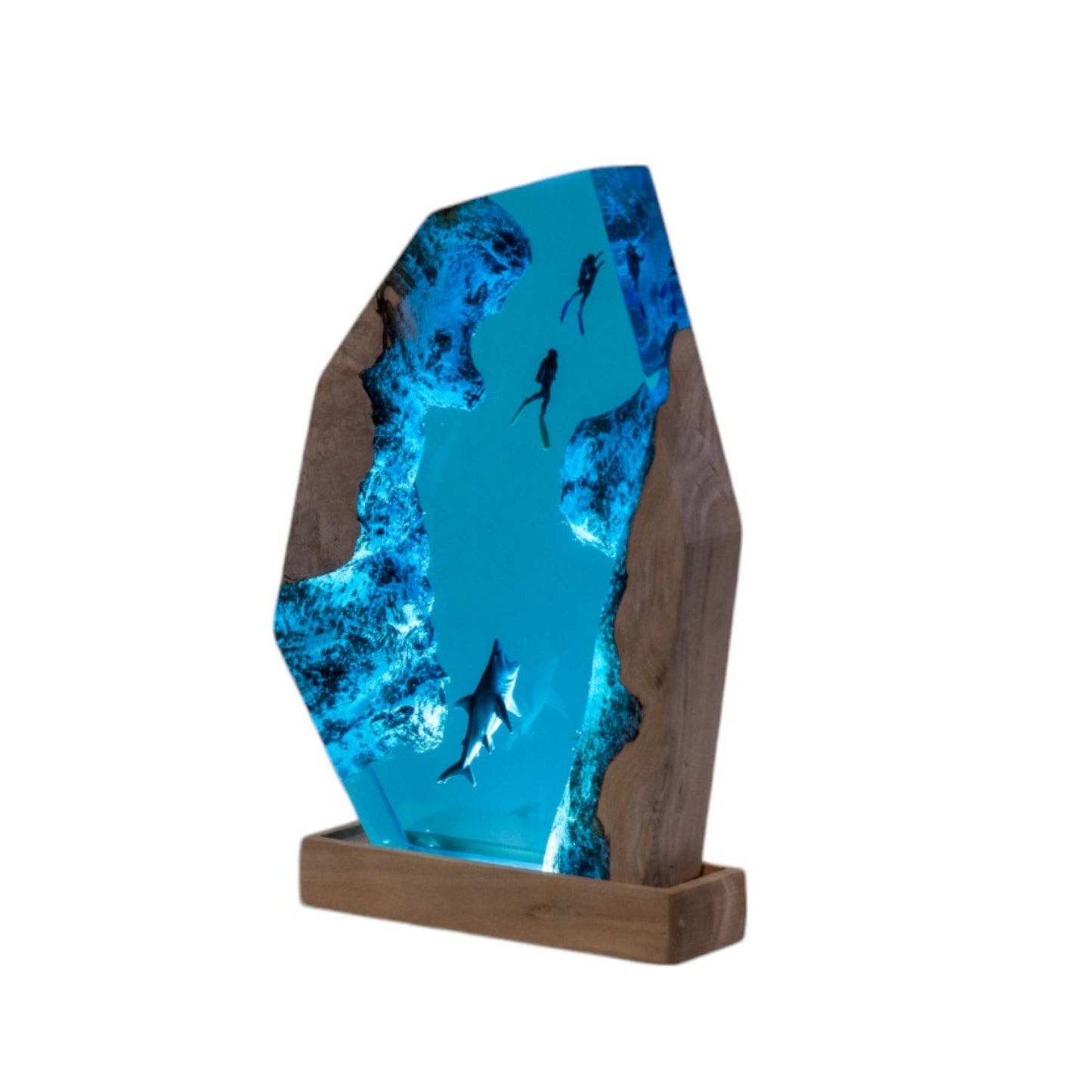 Shark Ocean Resin Night Light: Resin Lamp Streamer & Playroom Decor, Personalized Gift