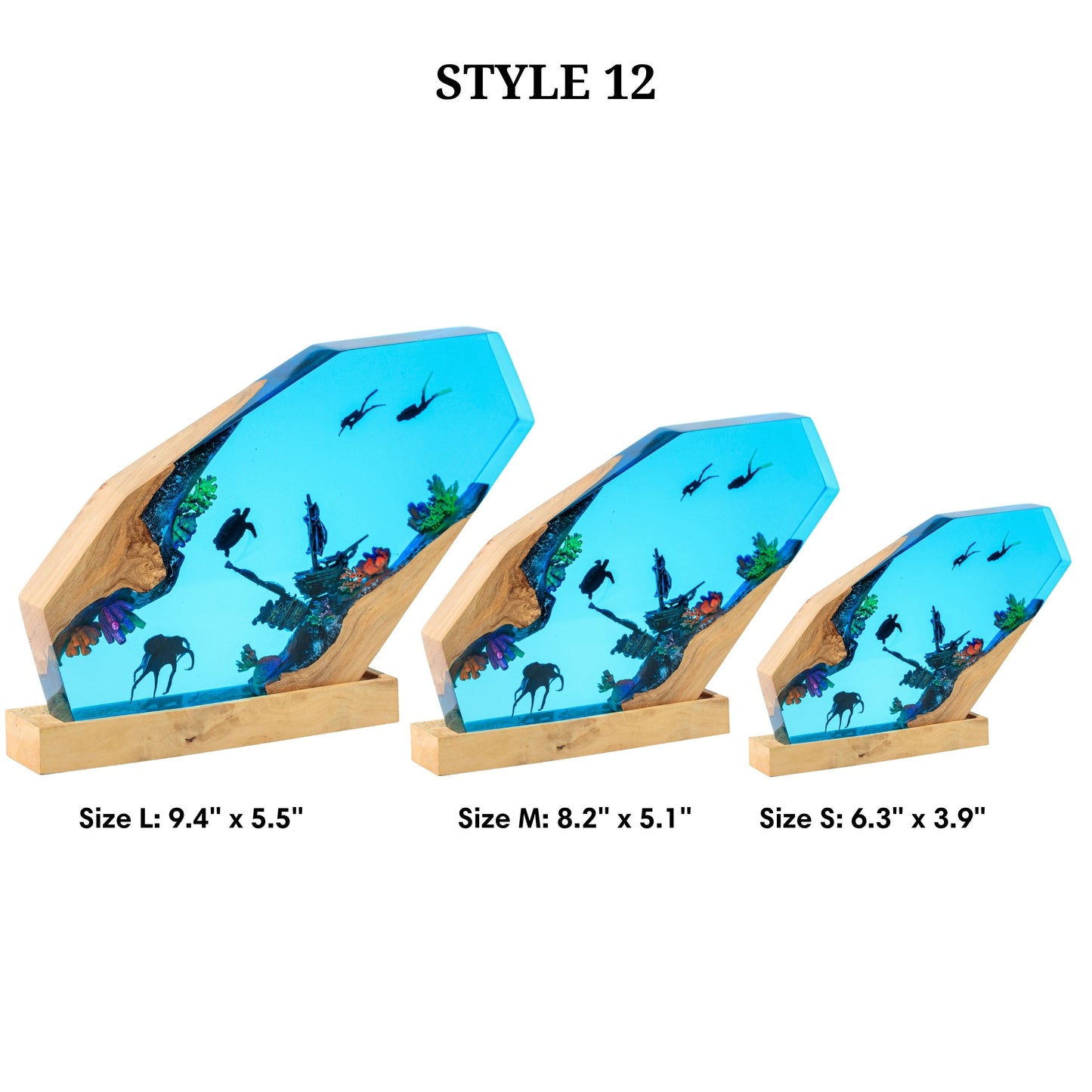 Octopus and Scuba Diver Ocean Resin Night Light: Resin Lamp Streamer & Playroom Decor, Personalized Gift