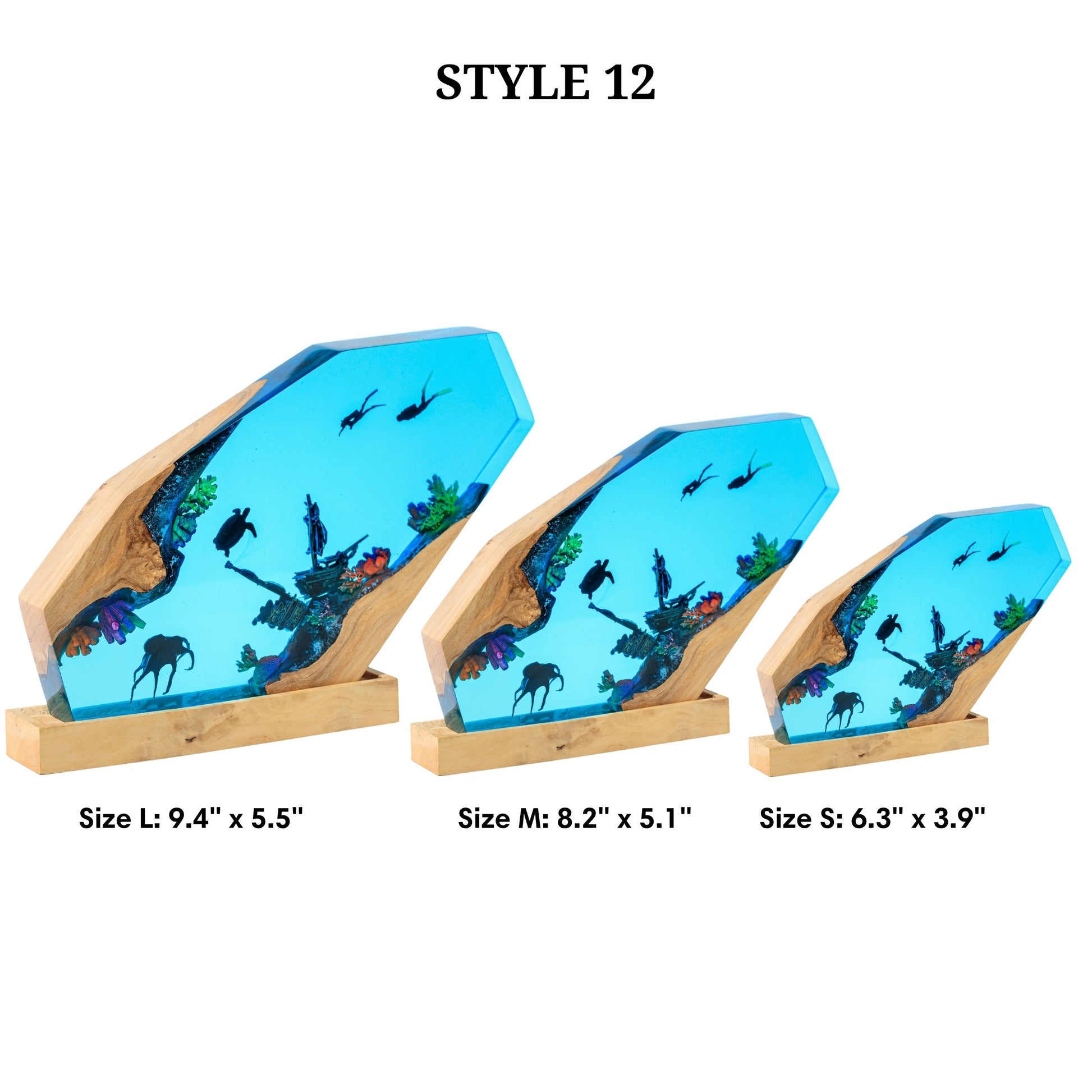 Octopus and Scuba Diver Ocean Resin Night Light: Resin Lamp Streamer & Playroom Decor, Personalized Gift