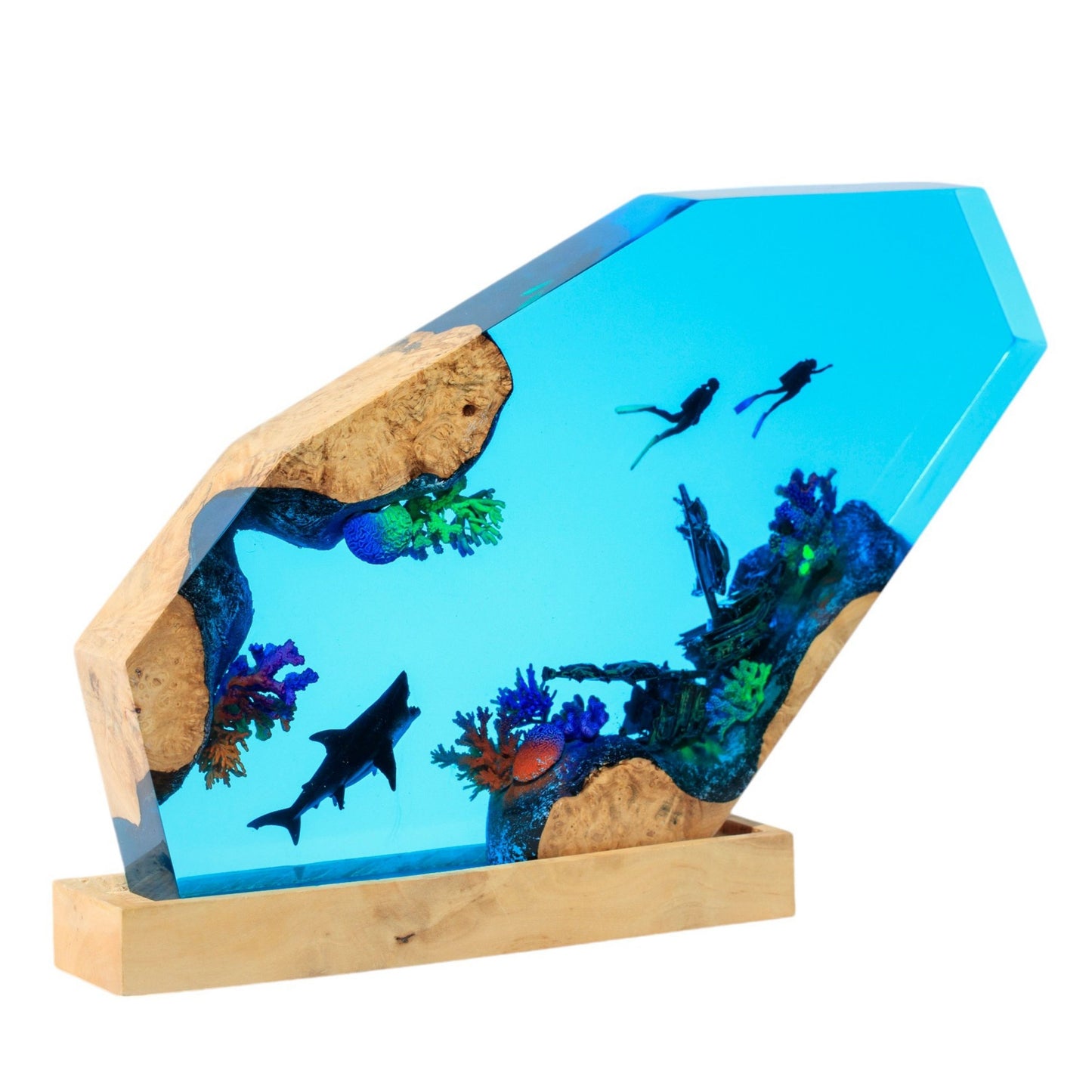Shark Ocean Resin Night Light: Resin Lamp Streamer & Playroom Decor, Personalized Gift