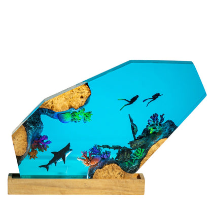 Shark Ocean Resin Night Light: Resin Lamp Streamer & Playroom Decor, Personalized Gift