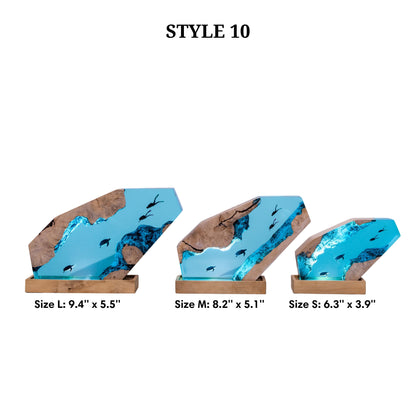 Turtle and Scuba Diver Ocean Resin Night Light: Resin Lamp Streamer & Playroom Decor, Personalized Gift