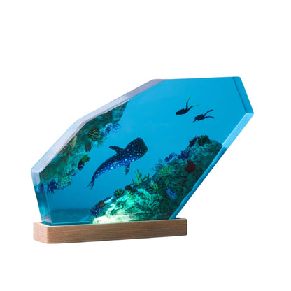 Shark Ocean Resin Night Light: Resin Lamp Streamer & Playroom Decor, Personalized Gift