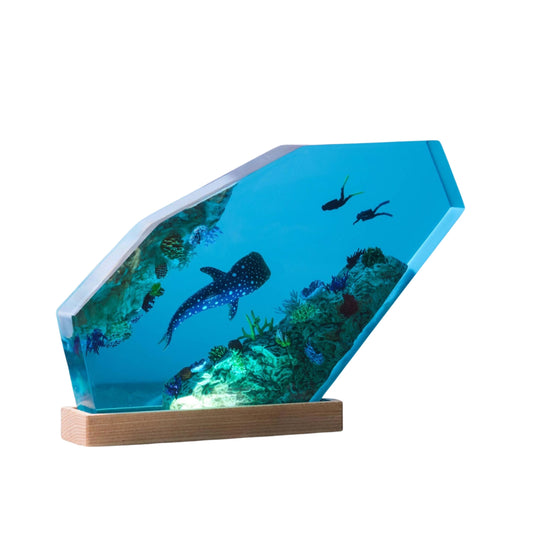 Shark Ocean Resin Night Light: Resin Lamp Streamer & Playroom Decor, Personalized Gift