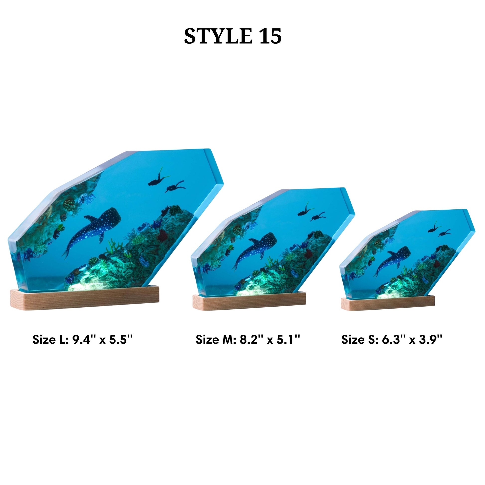 Shark Ocean Resin Night Light: Resin Lamp Streamer & Playroom Decor, Personalized Gift