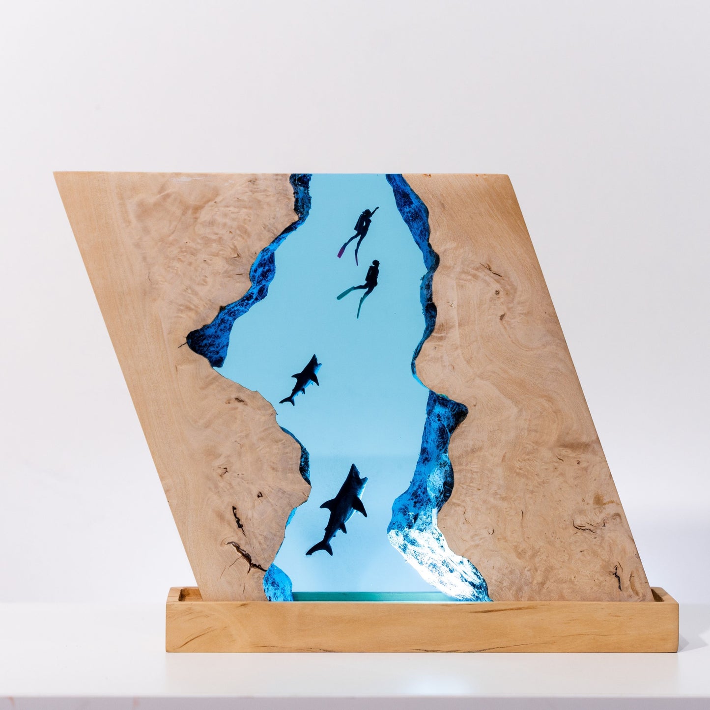 Shark Ocean Resin Night Light: Resin Lamp Streamer & Playroom Decor, Personalized Gift