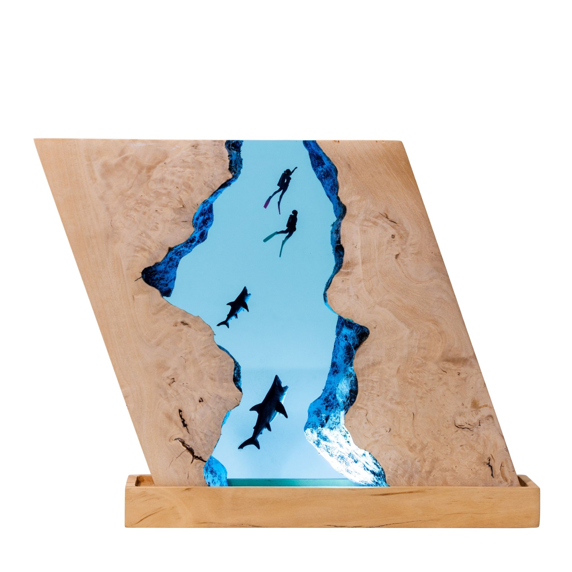 Shark Ocean Resin Night Light: Resin Lamp Streamer & Playroom Decor, Personalized Gift