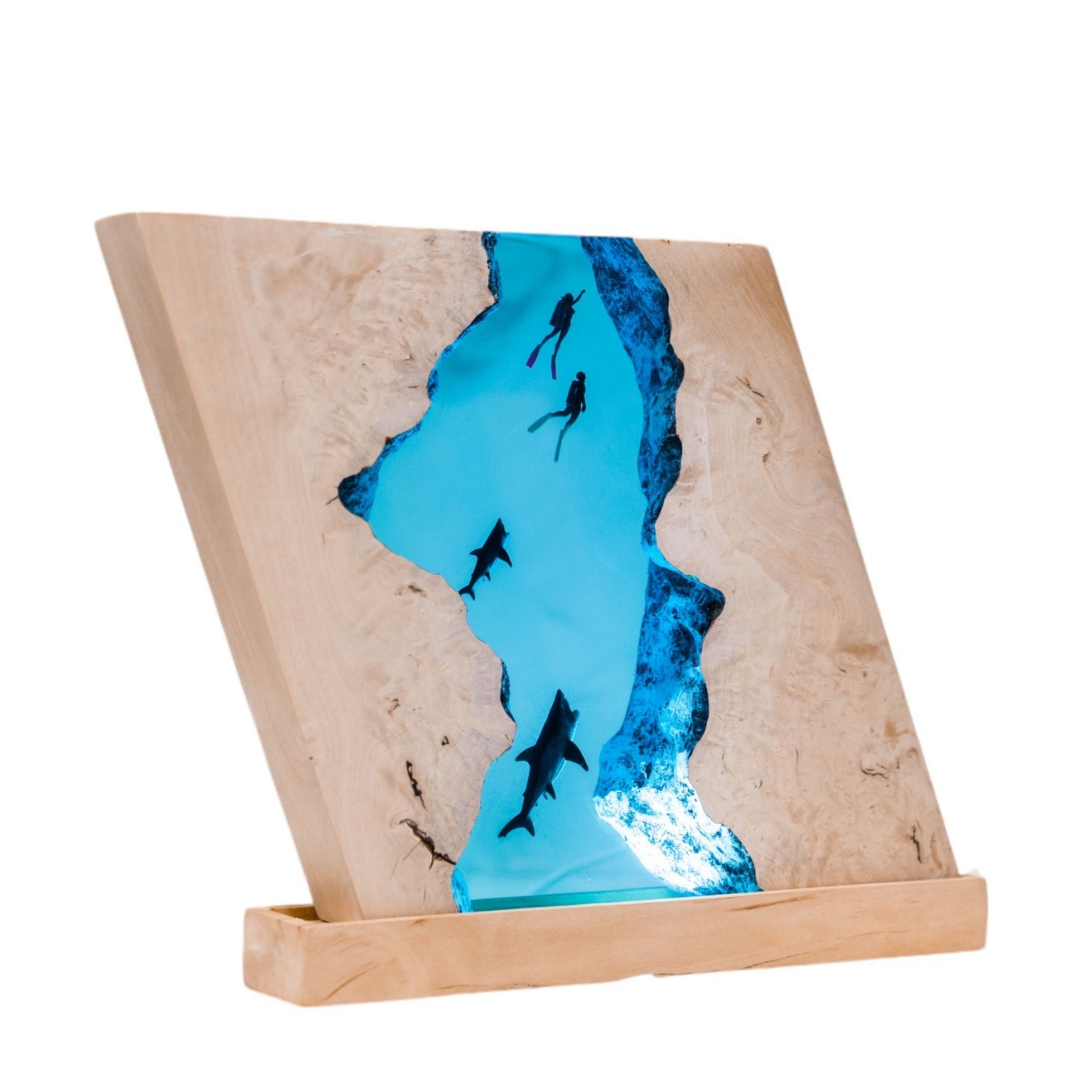 Shark Ocean Resin Night Light: Resin Lamp Streamer & Playroom Decor, Personalized Gift