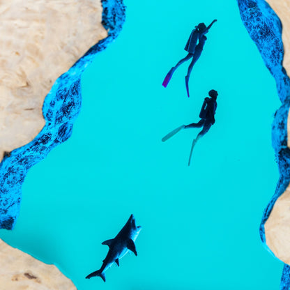 Shark Ocean Resin Night Light: Resin Lamp Streamer & Playroom Decor, Personalized Gift